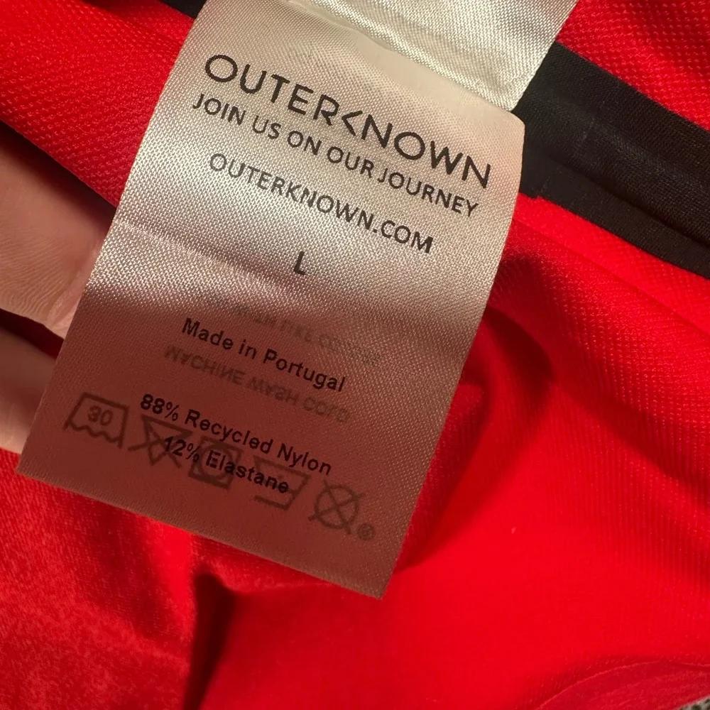 Outerknown Apex Series Jacket Mens L Red Full Zip Water Repellent Company Logo